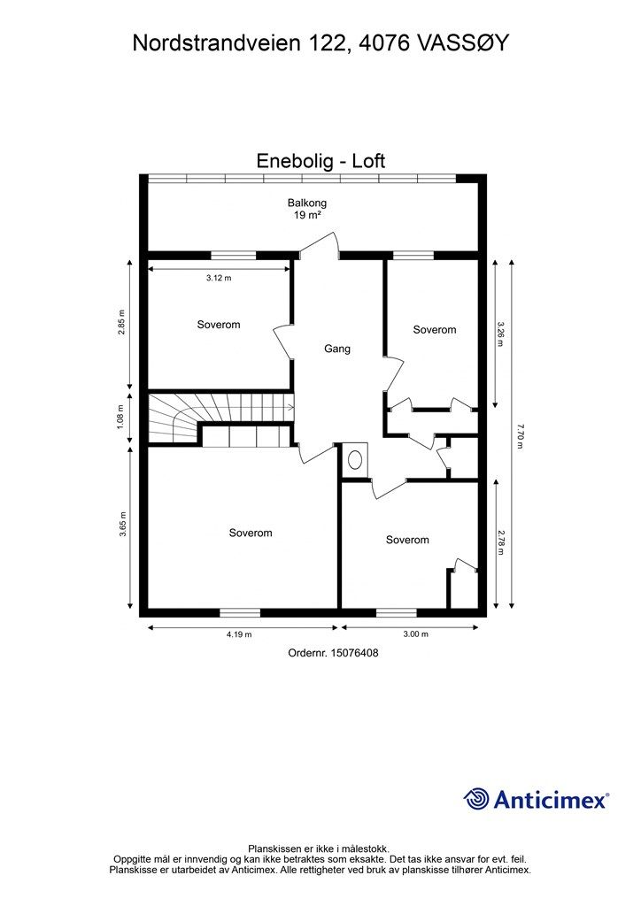 Plantegning - Enebolig - Loft