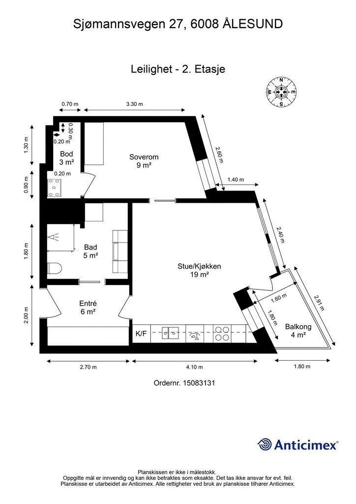 Målsatt plantegning