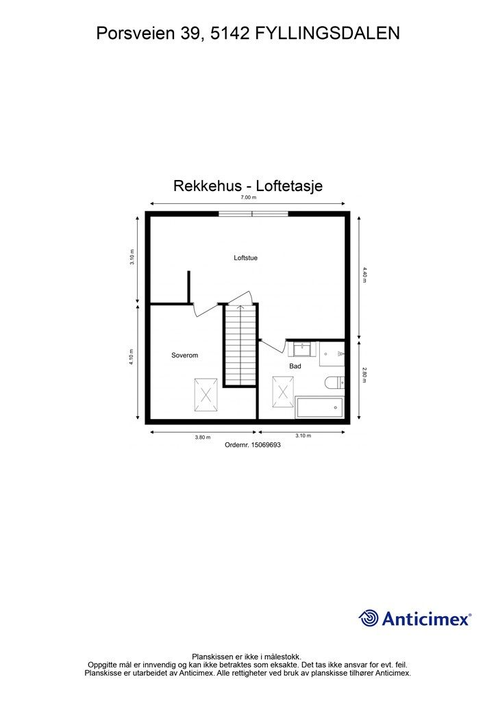 Plantegning - Loftetasje