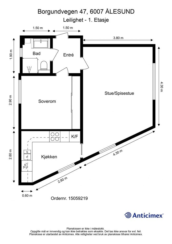 Målsatt plantegning