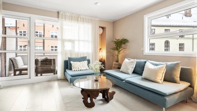 Balkongen har utgang fra stuen.