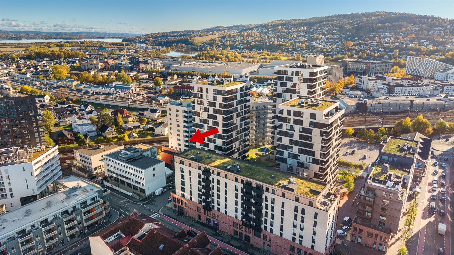 Meierikvartalet utgjør et moderne bykvartal midt i hjertet av Lillestrøm. Foto: Fotograf Digit Media v/Jørgen Sørebø