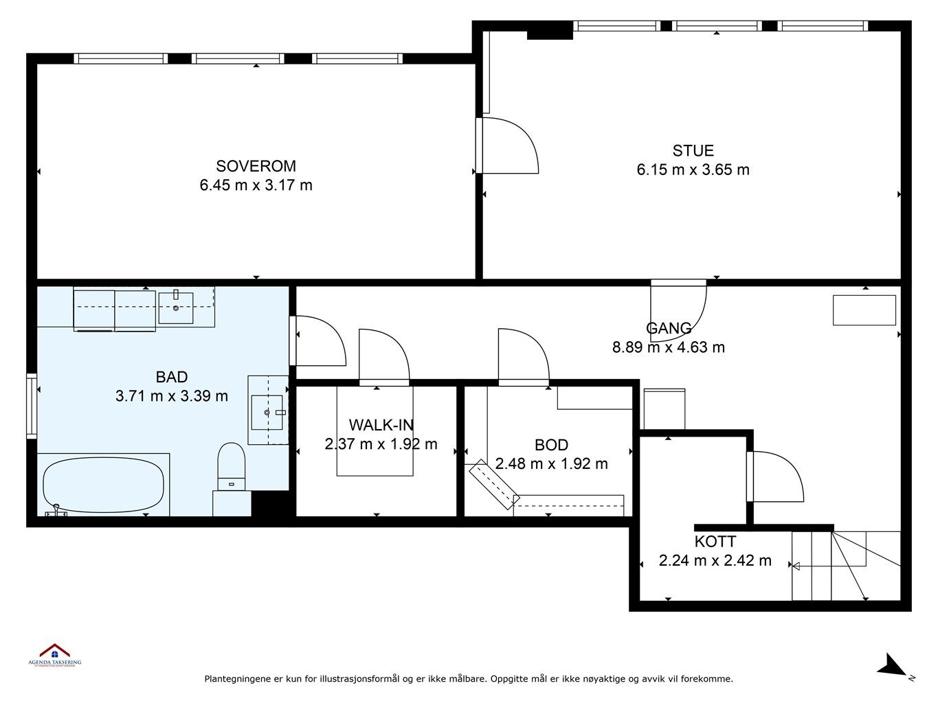Plantegning underetasje. 