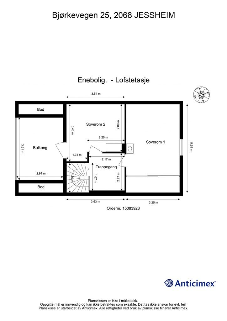 Plantegning loftetasje