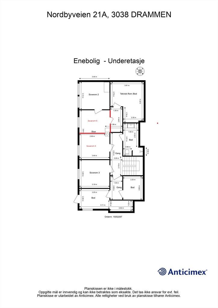 Underetasje med alternative soverom