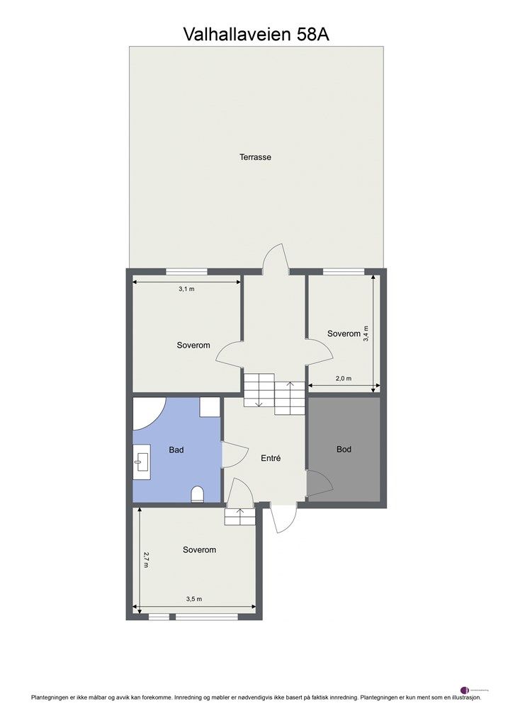 Plantegning 1. etasje + halvplan
