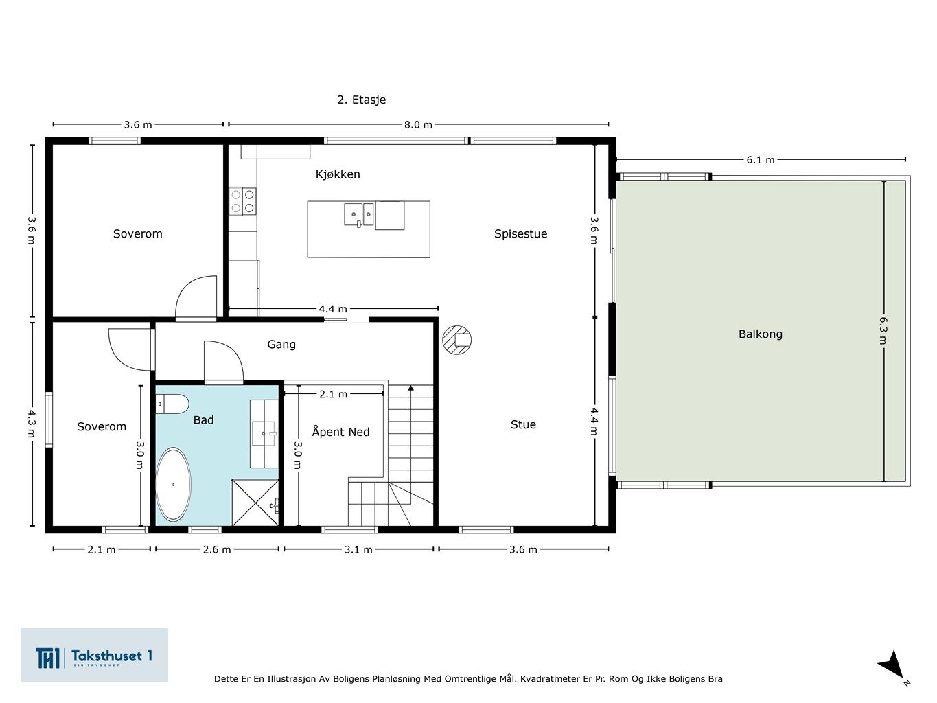 Gjør deg kjent med planløsningen i 2 etasje