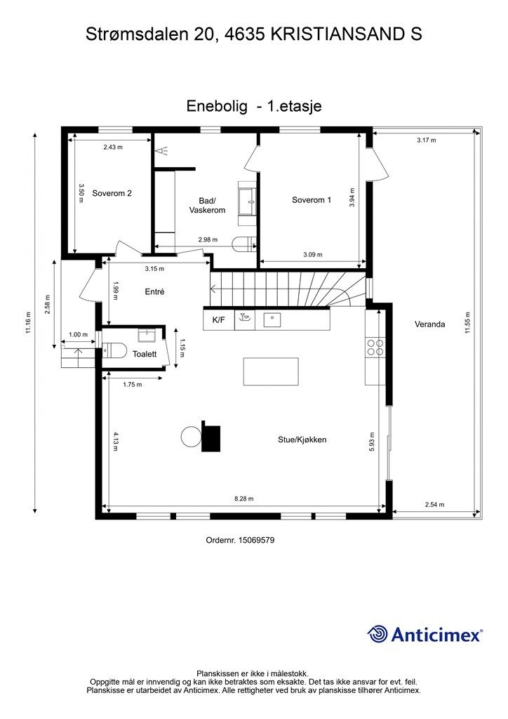 Plantegning-Enebolig - 1.etasje.