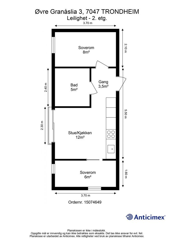 Plantegning leilighet 2.etasje