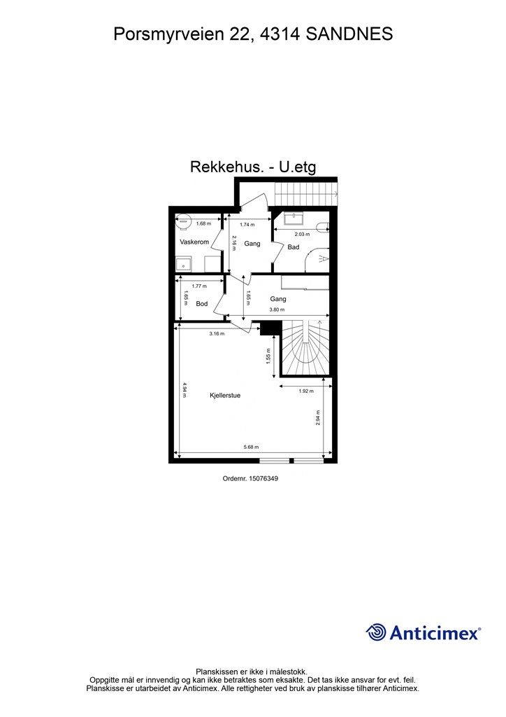 Plantegning kjeller. 