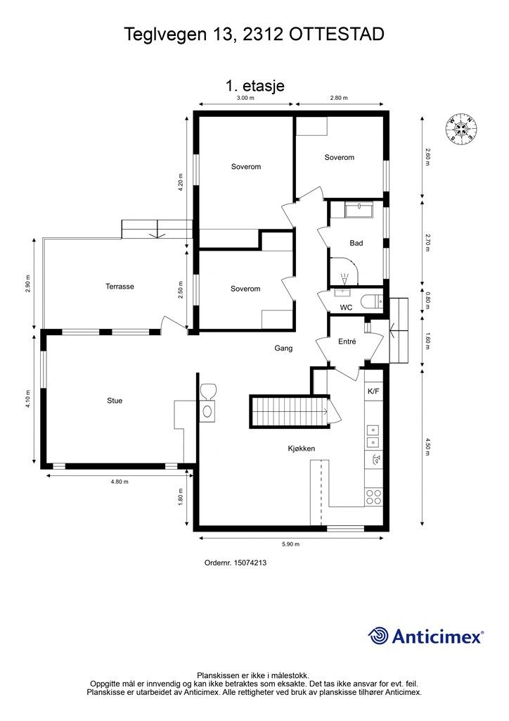 Plantegning 1. etasje. 