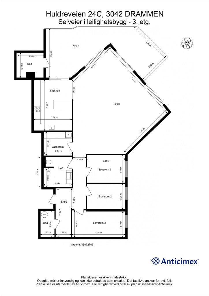 Plantegning - 3. etasje