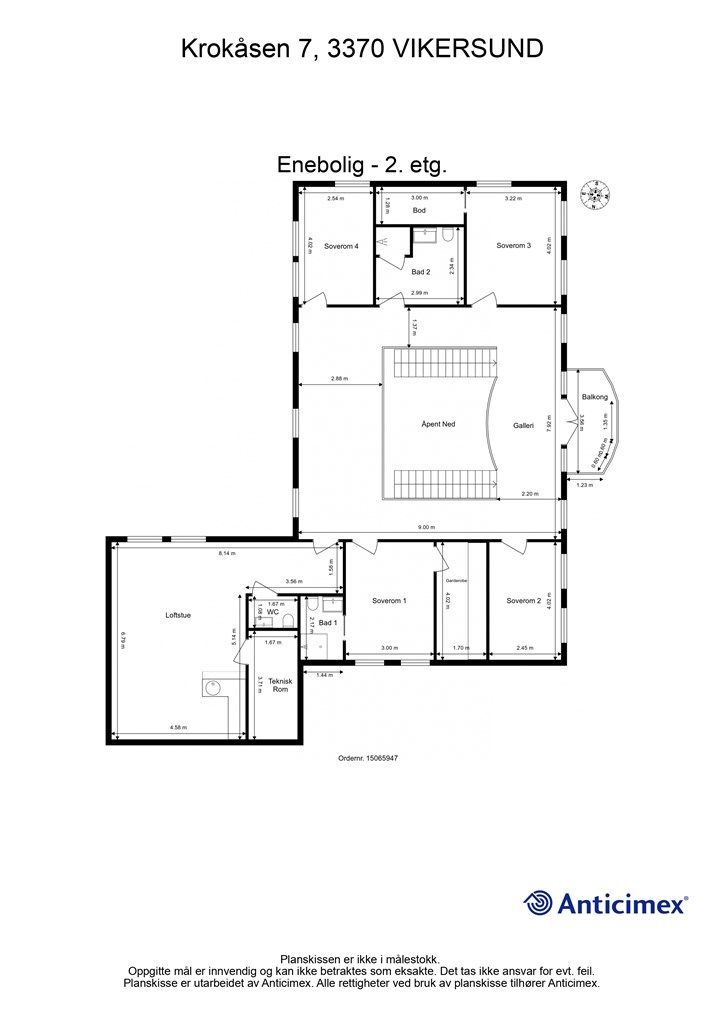 Plantegning - 2. etasje