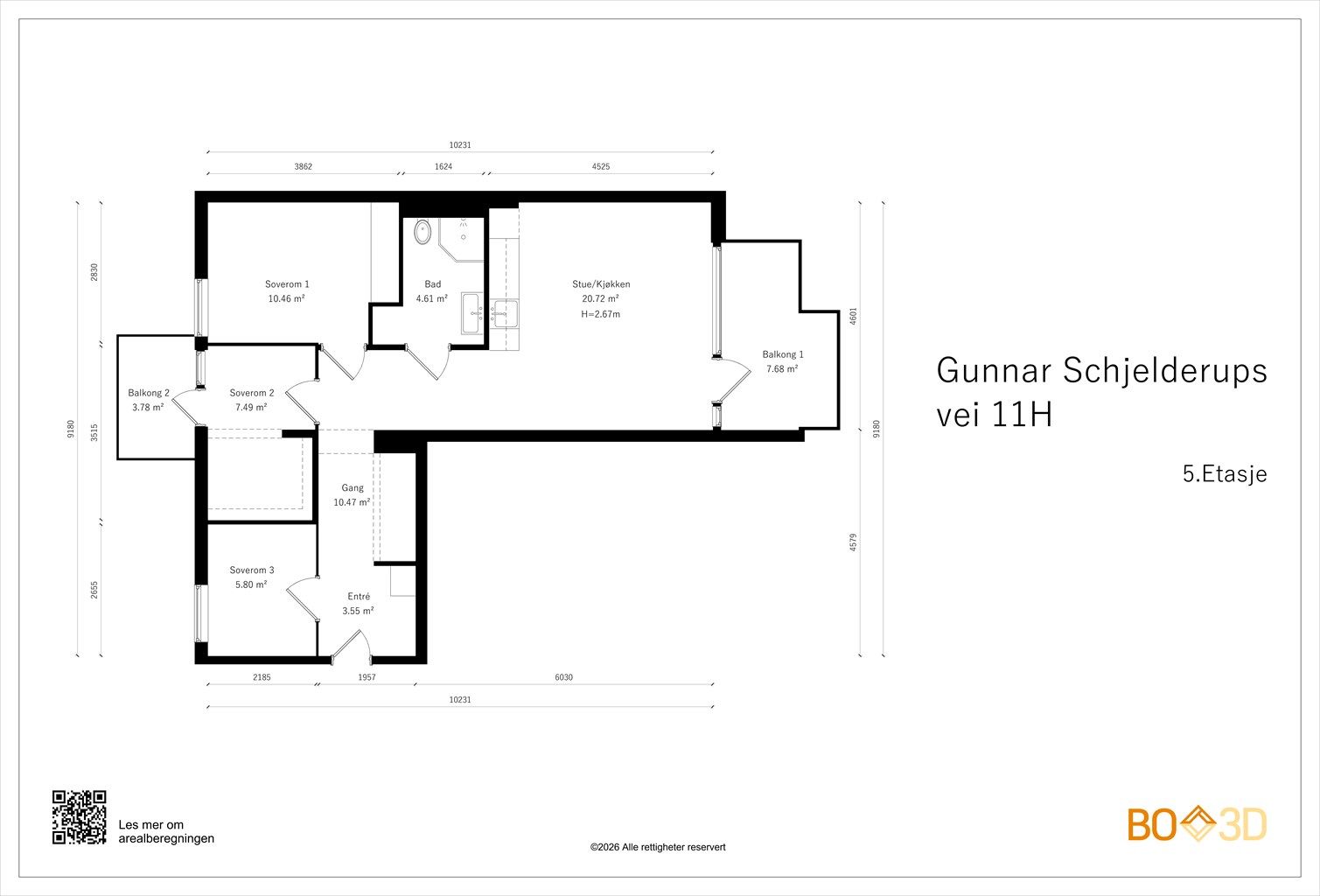 Vi starter med plantegningen slik at du får orientert deg i boligen!