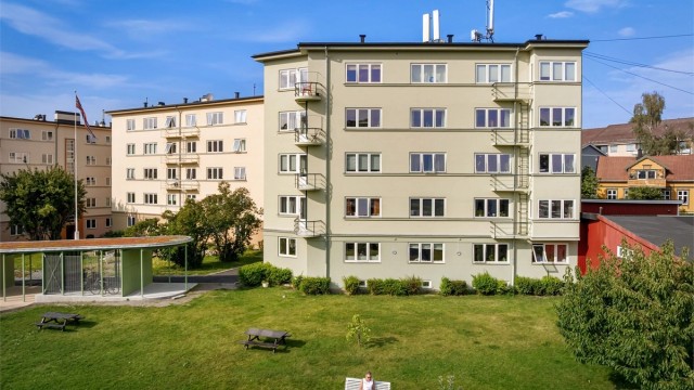 Flott arkitektur, byggene i Enebakkveien tegnet av Erling Bjørnstad.