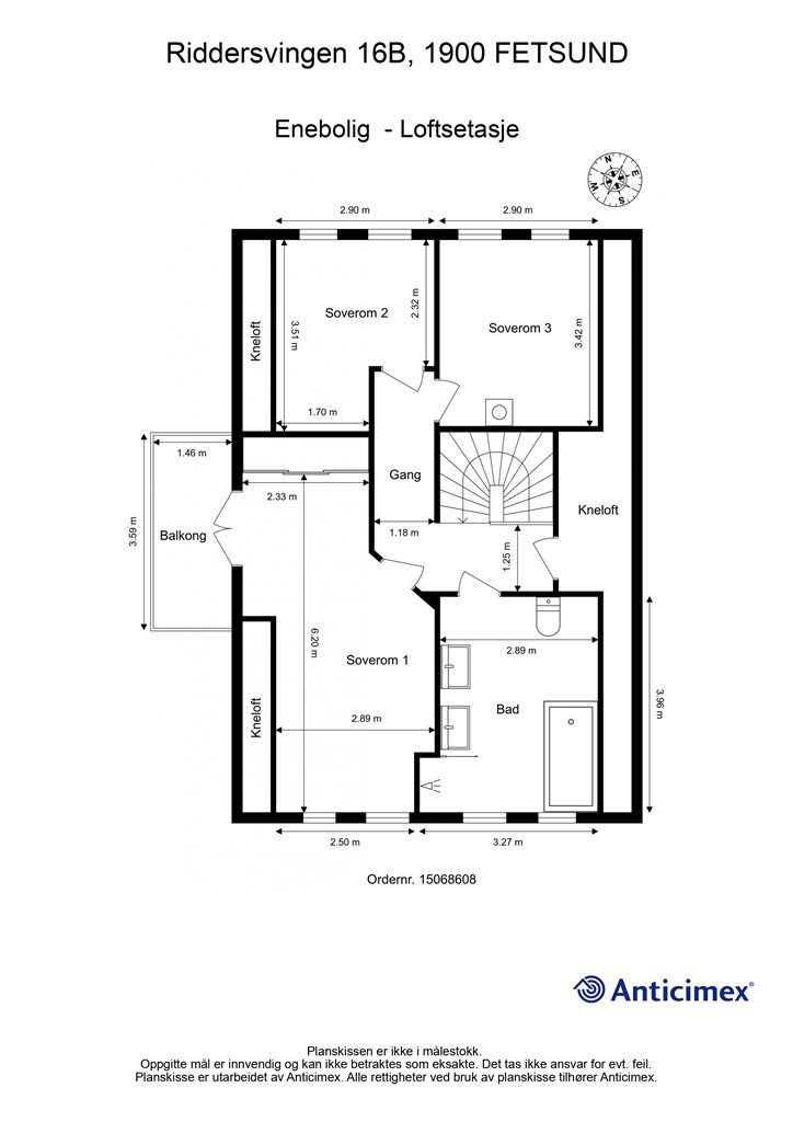 Plantegning- Loftsetasje