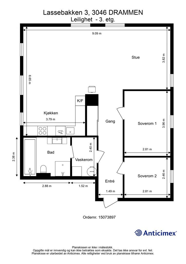Plantegning - 3. etasje
