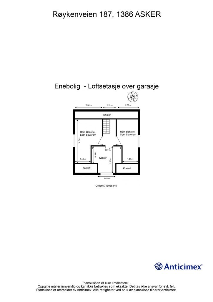 Plantegning- - Loftsetasje over garasje