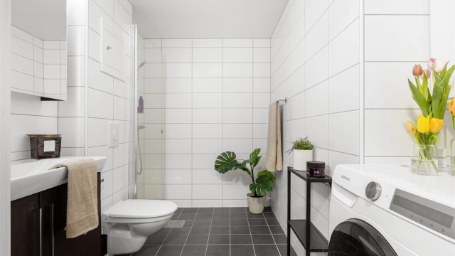 Badet er renovert i 2017 av borettslaget.