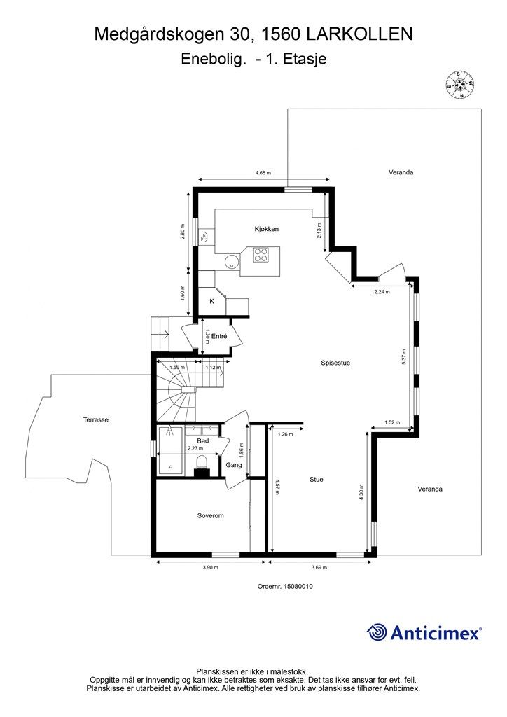 Veiledende skisse av første etasje.