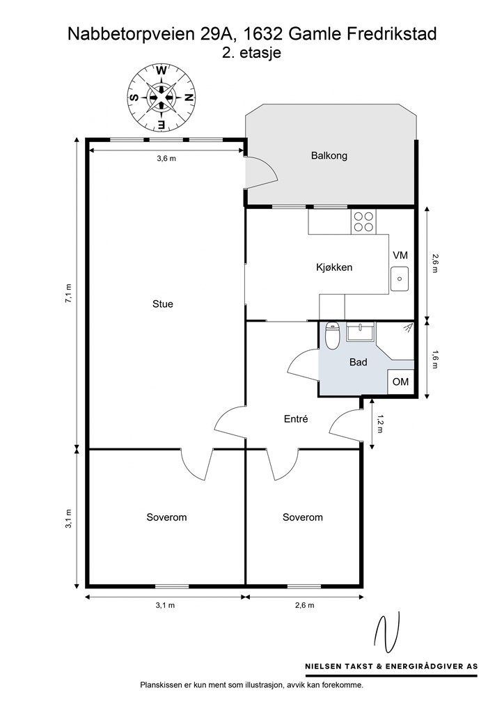 Leiligheten disponerer også bod i kjeller og på loft.