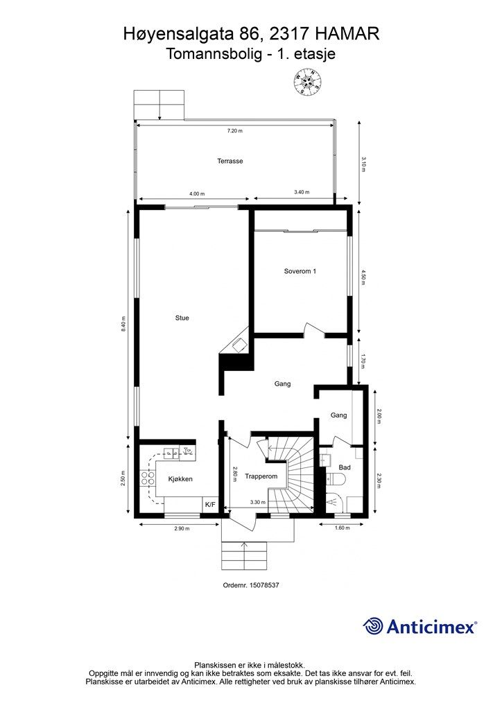 Plantegning-Tomannsbolig - 1. etasje
