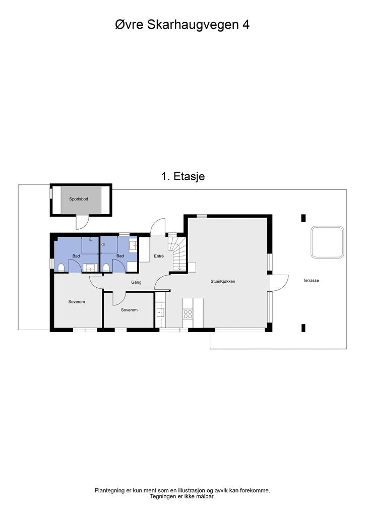 2 D planløsning 1. etasje