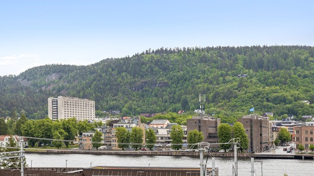 Utsikt fra balkongen.