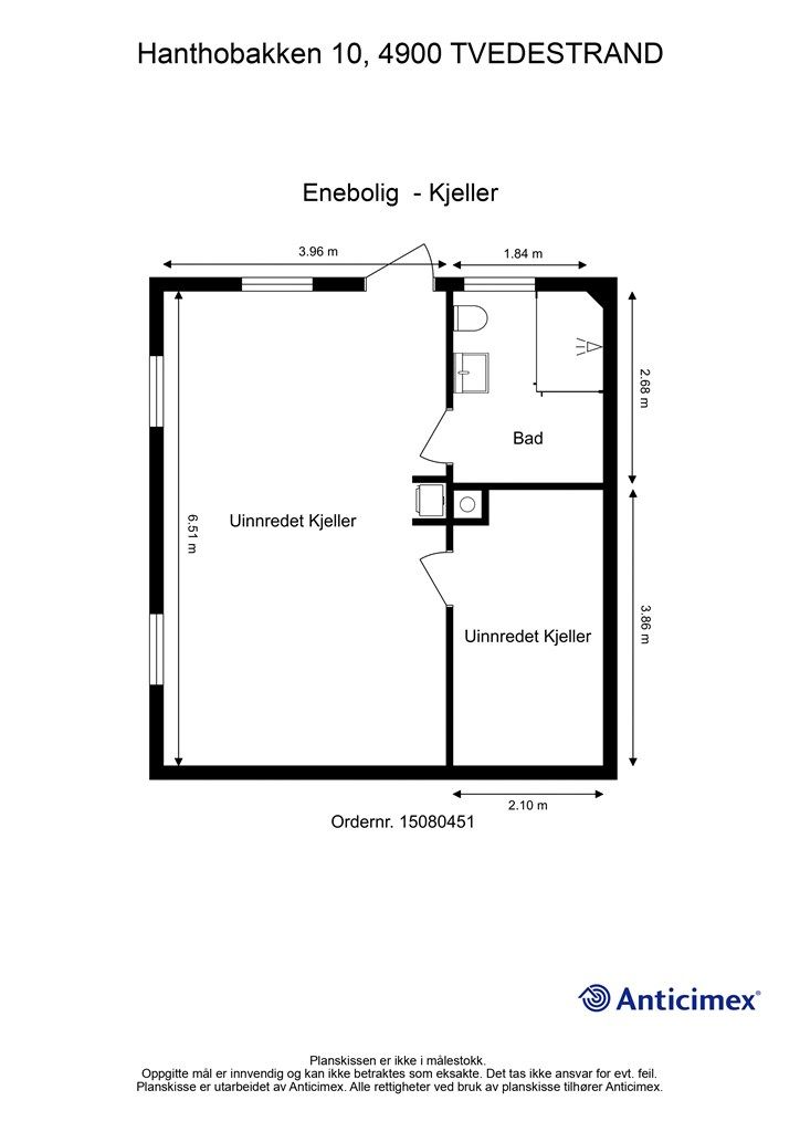 Plantegning kjeller.