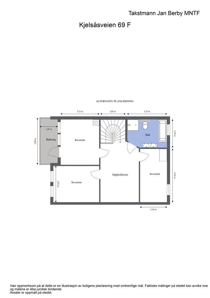 Plantegning 2. etasje - Alternativ løsning