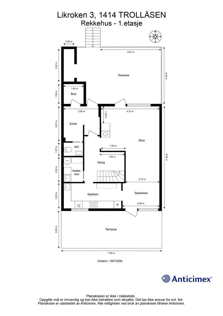 Plantegning 1.etasje. Vi starter med plantegning i 1. etasje slik at du for orientert deg i boligen!