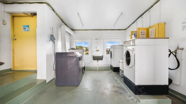 Sameiet disponerer fellesvaskeri for beboerne.