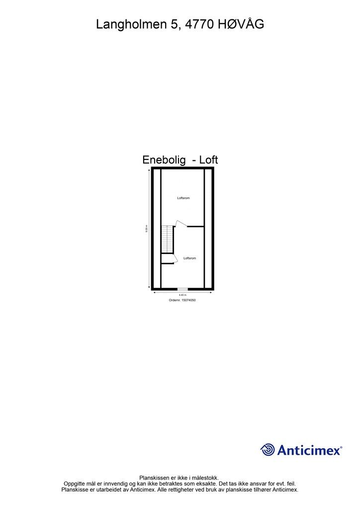 Plantegning  Enebolig - Loft