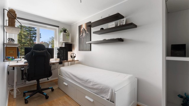 Også det tredje soverommet har en god størrelse og flere bruksmuligheter.