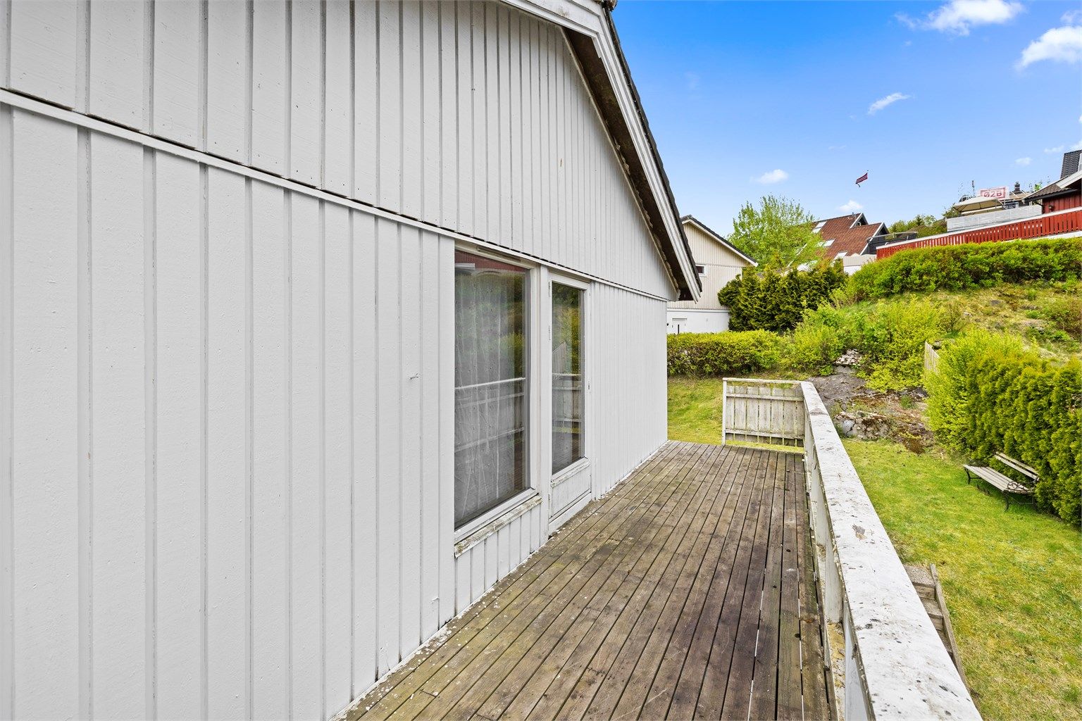 Fra stuen er det utgang til en balkong på 15 m².
Foto: Jørgen Sørebø