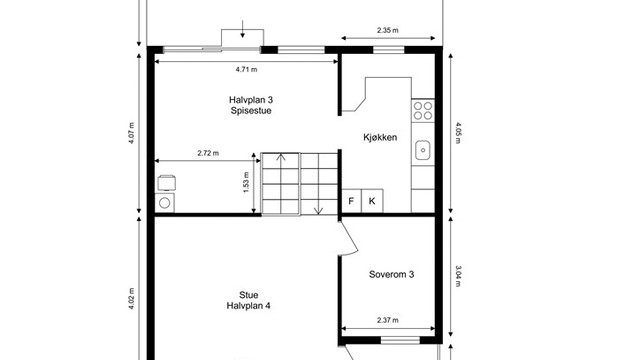 Veiledende skisse av midtre og øvre plan.