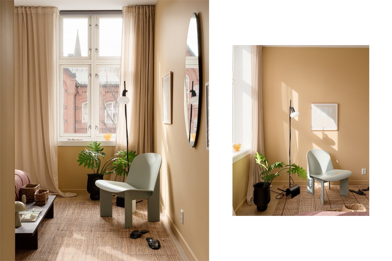 Soverommet stråler om kapp med vårsola med sin lekre veggfarge!