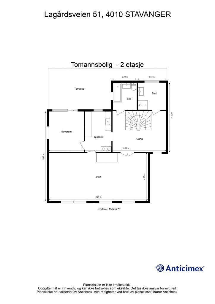 Plantegning 2 etasje.