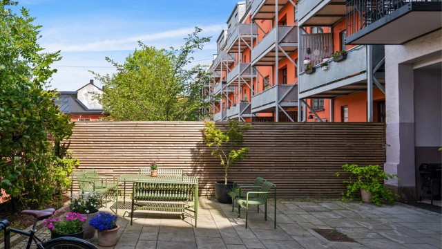 Med sykkelparkering i bakgården ligger alt til rette for en aktiv hverdag i byen.