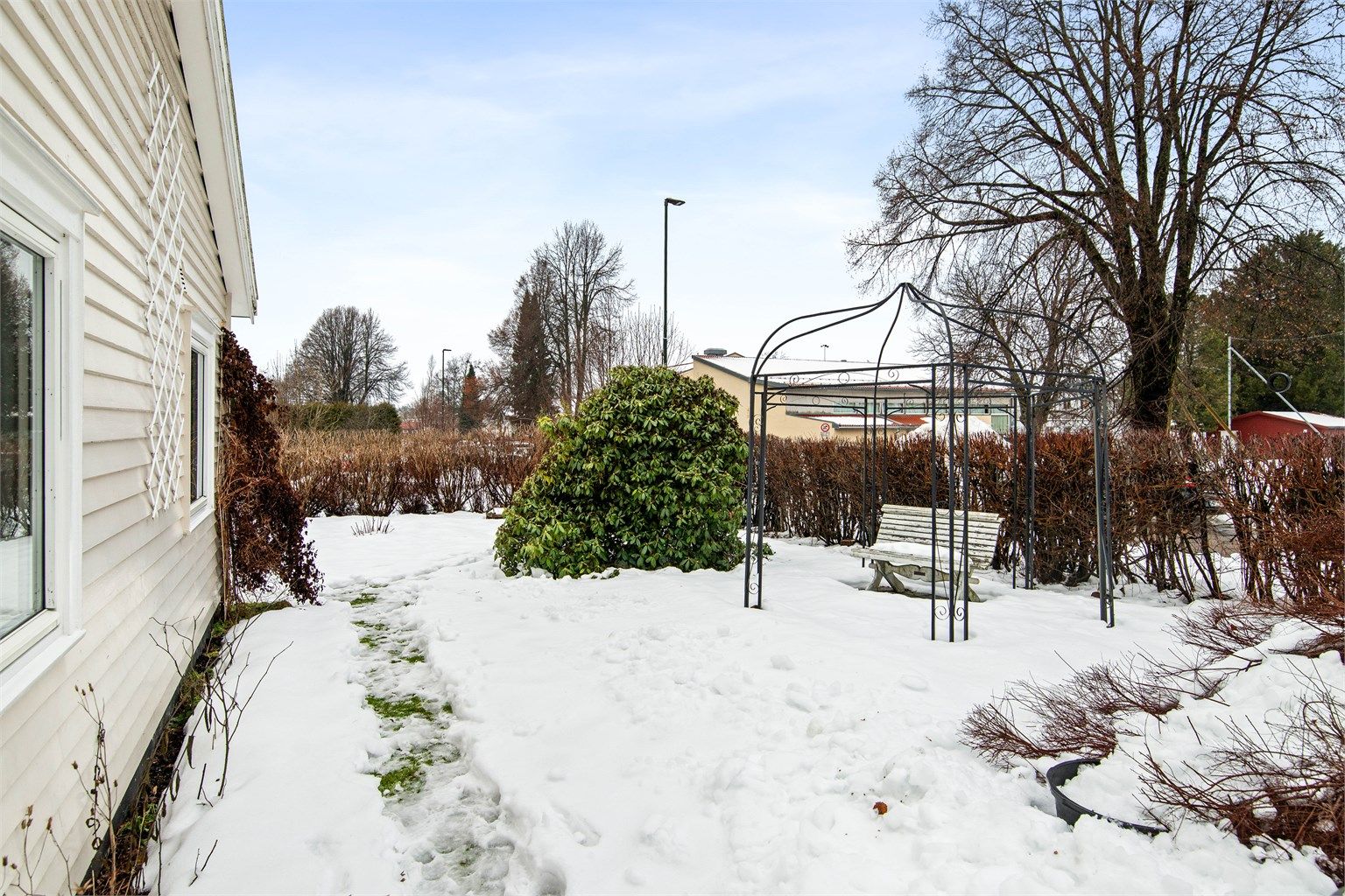 Koselig og solrik hage.