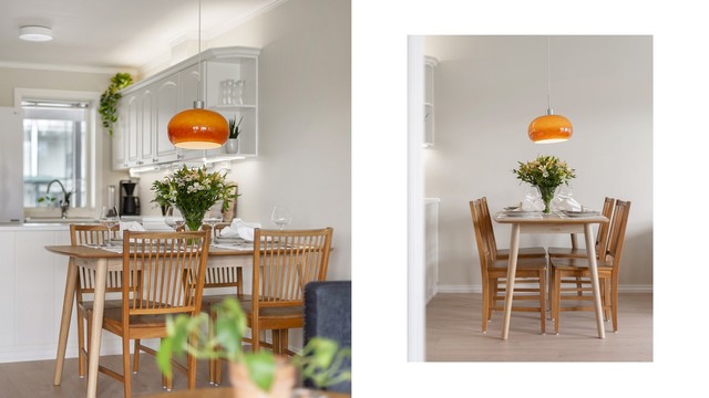 Med plass til egen spisegruppe, innbyr det til trivelige samlinger i eget hjem