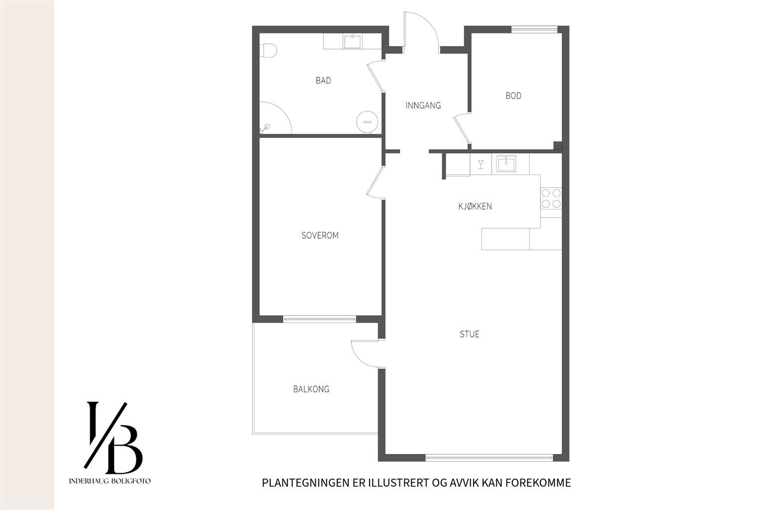 Plantegning - Leilighetenn måler 67 kvm BRA-I