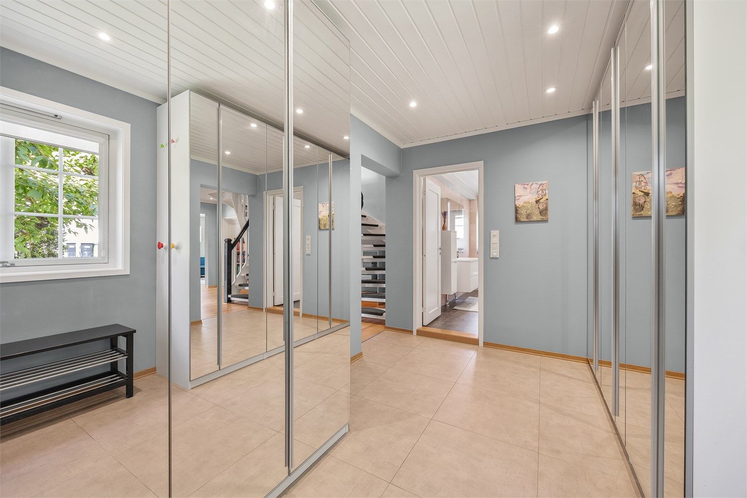 Her er det lagt fliser med gulvvarme.