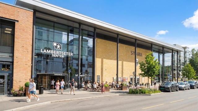 Lambertseter senter med et bredt utvalg av butikker og spisesteder ligger 4-5 minutter unna med sykkel, eller 2 stopp unna med t-bane.