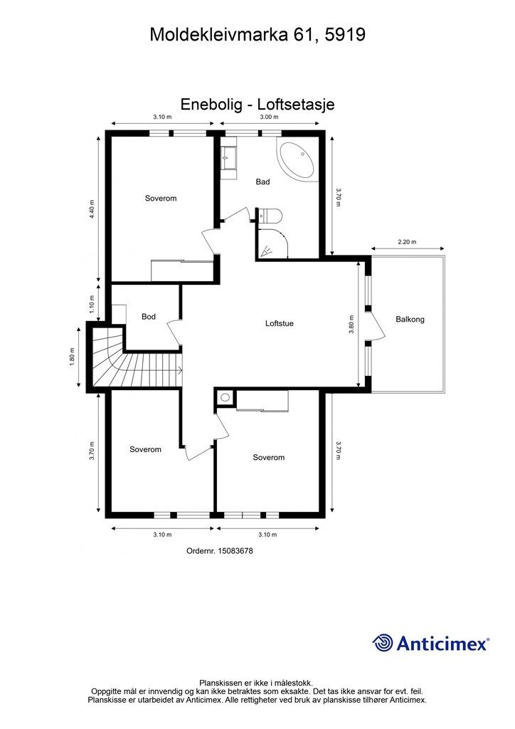Plantegning loftsetasje