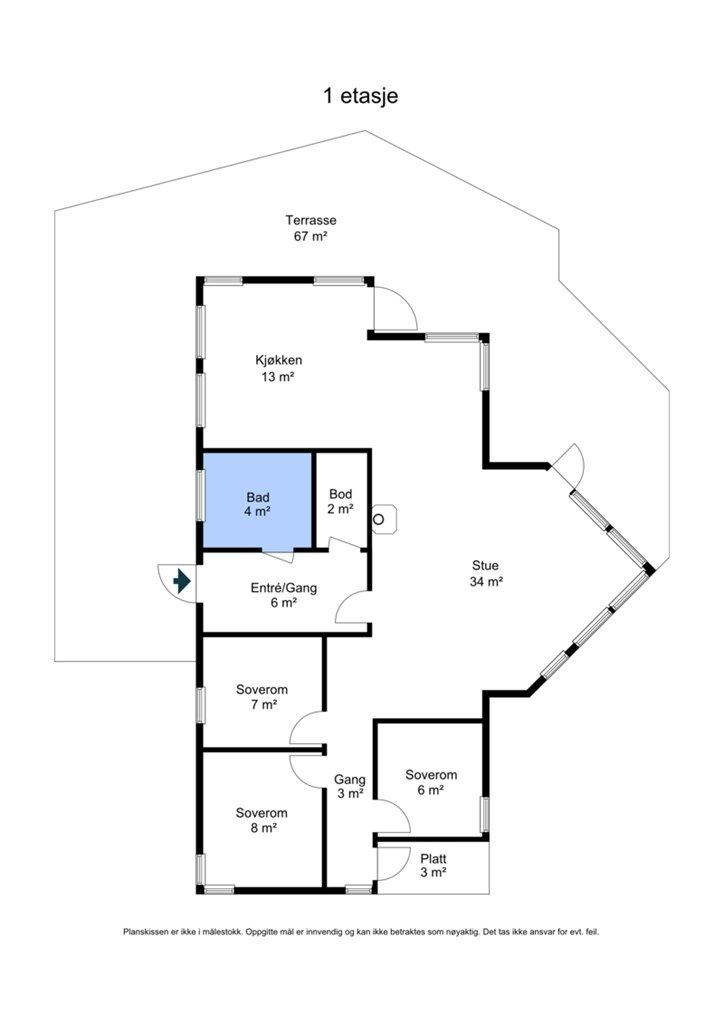 Planskisse 1. etasje. 