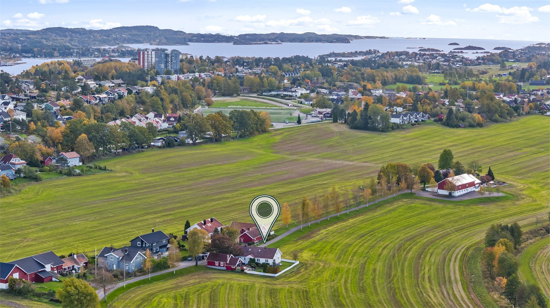 Herfra er det kun ca. 15 minutters gange til Sandefjord sentrum.