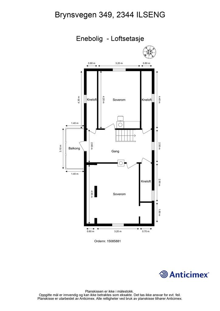 Plantegning - Loftsetasje
