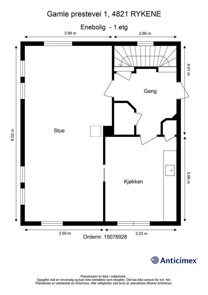 Plantegning 1. etasje.