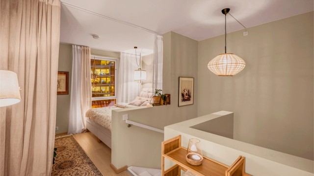 Loftsstue i 3.etg/innredet som soverom